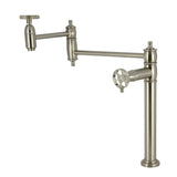 Webb Two-Handle 1-Hole Deck Mount Pot Filler Faucet with Knurled Handle