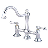 Restoration Two-Handle 3-Hole Deck Mount Bridge Kitchen Faucet