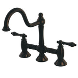 Restoration Two-Handle 3-Hole Deck Mount Bridge Kitchen Faucet