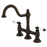 Restoration Two-Handle 3-Hole Deck Mount Bridge Kitchen Faucet