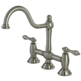 Restoration Two-Handle 3-Hole Deck Mount Bridge Kitchen Faucet