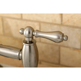 Restoration Two-Handle 4-Hole Deck Mount Bridge Kitchen Faucet with Brass Side Sprayer