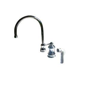 Restoration Single-Handle 3-Hole Deck Mount Widespread Kitchen Faucet with Plastic Sprayer