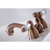 Restoration Two-Handle 3-Hole Deck Mount Mini-Widespread Bathroom Faucet with Brass Pop-Up