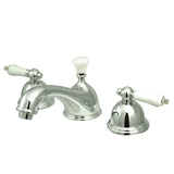 Restoration Two-Handle 3-Hole Deck Mount Widespread Bathroom Faucet with Brass Pop-Up Drain