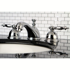 Templeton Two-Handle 3-Hole Deck Mount Widespread Bathroom Faucet with Brass Pop-Up Drain