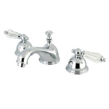 Wilshire Two-Handle 3-Hole Deck Mount Widespread Bathroom Faucet with Brass Pop-Up Drain