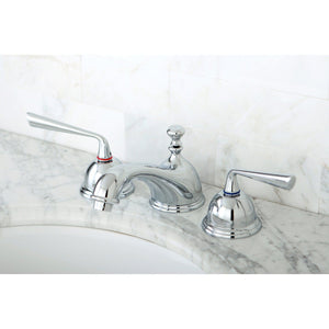 Silver Sage Two-Handle 3-Hole Deck Mount Widespread Bathroom Faucet with Brass Pop-Up Drain