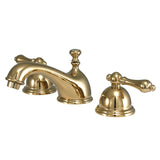 Restoration Two-Handle 3-Hole Deck Mount Widespread Bathroom Faucet with Brass Pop-Up Drain