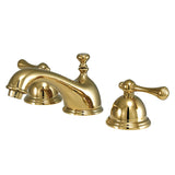 Vintage Two-Handle 3-Hole Deck Mount Widespread Bathroom Faucet with Brass Pop-Up Drain