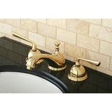 Silver Sage Two-Handle 3-Hole Deck Mount Widespread Bathroom Faucet with Brass Pop-Up Drain