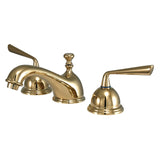 Silver Sage Two-Handle 3-Hole Deck Mount Widespread Bathroom Faucet with Brass Pop-Up Drain