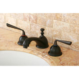 Silver Sage Two-Handle 3-Hole Deck Mount Widespread Bathroom Faucet with Brass Pop-Up Drain