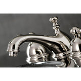 Restoration Two-Handle 3-Hole Deck Mount Widespread Bathroom Faucet with Brass Pop-Up Drain