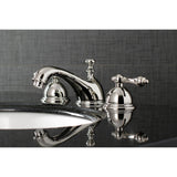 Restoration Two-Handle 3-Hole Deck Mount Widespread Bathroom Faucet with Brass Pop-Up Drain