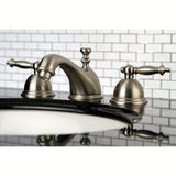 Templeton Two-Handle 3-Hole Deck Mount Widespread Bathroom Faucet with Brass Pop-Up Drain