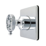 Wendell Single-Handle Wall Mount Six-Way Diverter Valve with Knurled Handle and Square Trim Kit