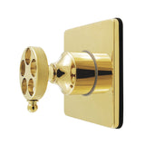 Wendell Single-Handle Wall Mount Six-Way Diverter Valve with Knurled Handle and Square Trim Kit