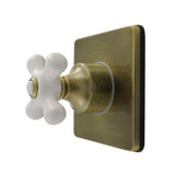 Restoration Single-Handle Six-Way Diverter Valve with Square Trim Kit