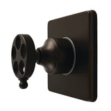 Wendell Single-Handle Wall Mount Six-Way Diverter Valve with Knurled Handle and Square Trim Kit