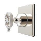 Wendell Single-Handle Wall Mount Six-Way Diverter Valve with Knurled Handle and Square Trim Kit