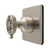 Wendell Single-Handle Wall Mount Six-Way Diverter Valve with Knurled Handle and Square Trim Kit