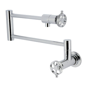 Webb Two-Handle 1-Hole Wall Mount Pot Filler with Knurled Handle