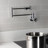 Wendell Two-Handle 1-Hole Wall Mount Pot Filler with Knurled Handle