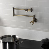 Wendell Two-Handle 1-Hole Wall Mount Pot Filler with Knurled Handle