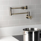 Wendell Two-Handle 1-Hole Wall Mount Pot Filler with Knurled Handle