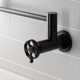 Wendell Two-Handle 1-Hole Wall Mount Pot Filler with Knurled Handle