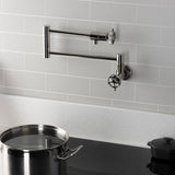 Wendell Two-Handle 1-Hole Wall Mount Pot Filler with Knurled Handle