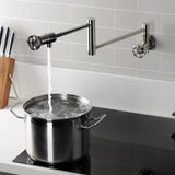 Wendell Two-Handle 1-Hole Wall Mount Pot Filler with Knurled Handle