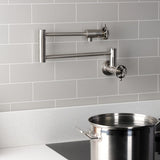 Wendell Two-Handle 1-Hole Wall Mount Pot Filler with Knurled Handle