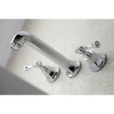 Metropolitan Double-Handle 3-Hole Wall Mount Bathroom Faucet