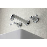 Metropolitan Double-Handle 3-Hole Wall Mount Bathroom Faucet