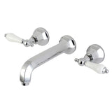 Metropolitan Double-Handle 3-Hole Wall Mount Bathroom Faucet