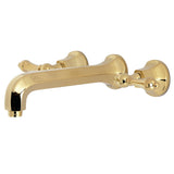 Metropolitan Double-Handle 3-Hole Wall Mount Bathroom Faucet