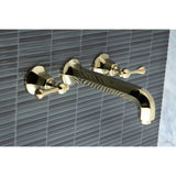 Metropolitan Double-Handle 3-Hole Wall Mount Bathroom Faucet