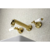 Metropolitan Double-Handle 3-Hole Wall Mount Bathroom Faucet