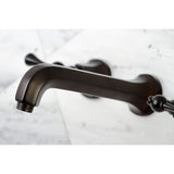 Metropolitan Double-Handle 3-Hole Wall Mount Bathroom Faucet