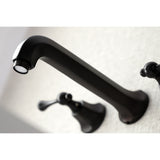 Metropolitan Double-Handle 3-Hole Wall Mount Bathroom Faucet