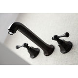 Metropolitan Double-Handle 3-Hole Wall Mount Bathroom Faucet