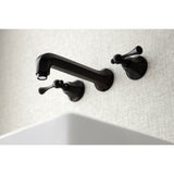 Metropolitan Double-Handle 3-Hole Wall Mount Bathroom Faucet