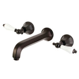 Metropolitan Double-Handle 3-Hole Wall Mount Bathroom Faucet