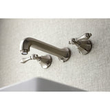 Metropolitan Double-Handle 3-Hole Wall Mount Bathroom Faucet