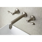 Metropolitan Double-Handle 3-Hole Wall Mount Bathroom Faucet