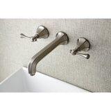 Metropolitan Double-Handle 3-Hole Wall Mount Bathroom Faucet