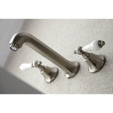 Metropolitan Double-Handle 3-Hole Wall Mount Bathroom Faucet