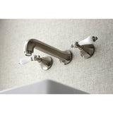 Metropolitan Double-Handle 3-Hole Wall Mount Bathroom Faucet